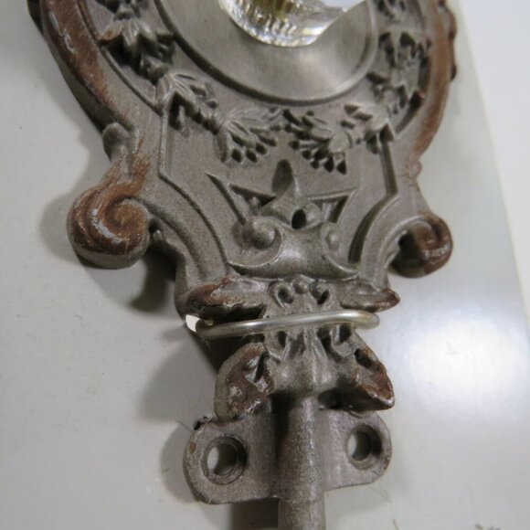 Victorian style Metal Wall Hook with glass & enamel knob - Picture 3 of 13